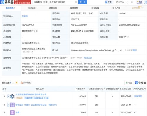 浩瀚深度與新興信息技術公司的網絡與信息安全軟件開發